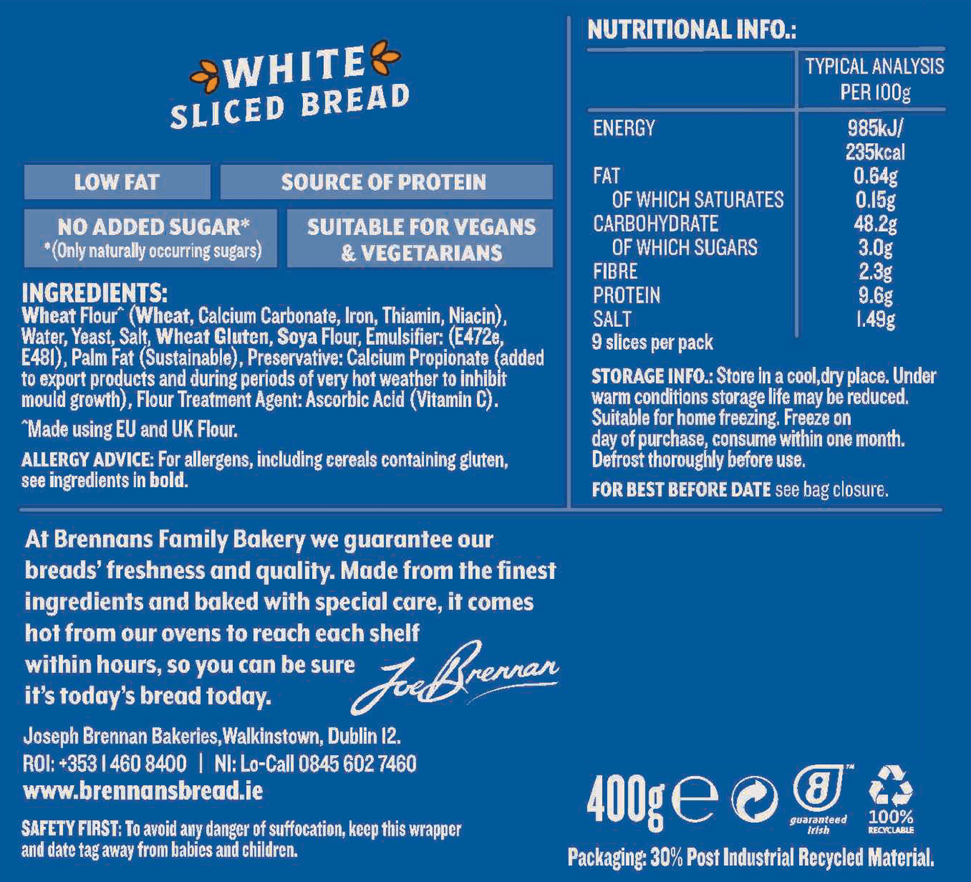 Half bloomer white nutrition