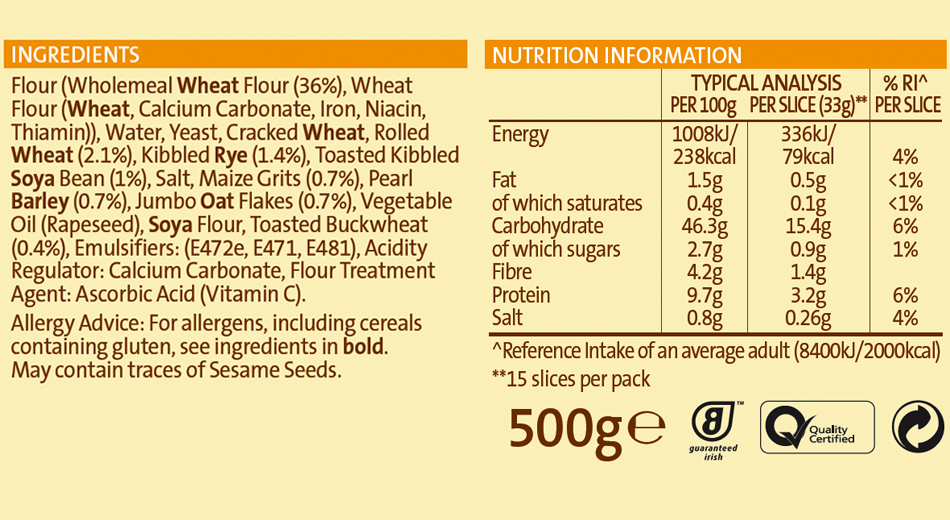 Brennans Natural Recipes 7 Grain