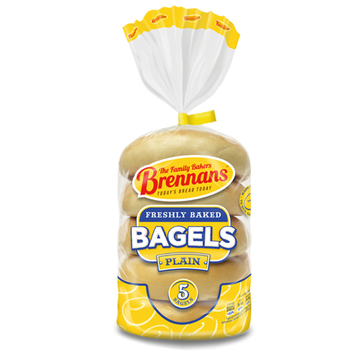3397 Brennans Bagels 5 pack Plain 1